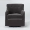 Katrina Velvet Grey Swivel Glider Chair