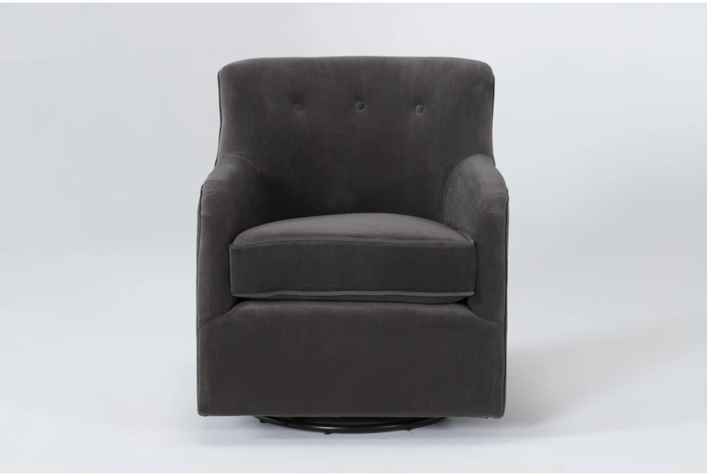 Katrina Velvet Grey Swivel Glider Chair 1 Katrina Velvet Grey Swivel Glider Chair