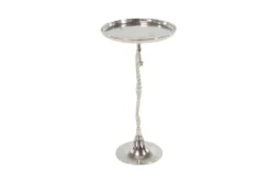29" Silver Aluminum Seahorse Accent Table -Home Furniture 269914 silver metal accent table material 76