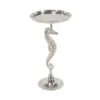 29" Silver Aluminum Seahorse Accent Table