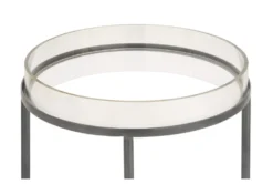 16" Metal And Acrylic Tray Accent Table -Home Furniture 269942 grey metal accent table material 76