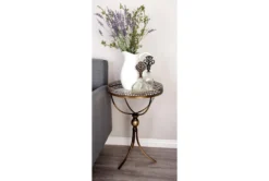 Pierced Gold Metal Accent Table With Mirror Tray -Home Furniture 269953 brown metal accent table room 85