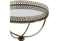 Pierced Gold Metal Accent Table With Mirror Tray -Home Furniture 269953 yellow metal accent table detail 45