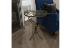 Pierced Gold Metal Accent Table With Mirror Tray -Home Furniture 269953 yellow metal accent table room 90