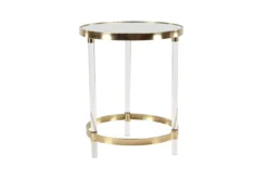 19" Modern Round Mirrored Accent Table 19 19" Modern Round Mirrored Accent Table -Home Furniture 270015 gold acrylic accent table material 76