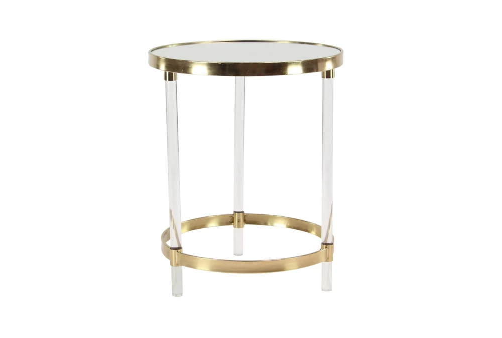 19" Modern Round Mirrored Accent Table 5 19" Modern Round Mirrored Accent Table - Image 5