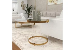 19" Modern Round Mirrored Accent Table 22 19" Modern Round Mirrored Accent Table -Home Furniture 270015 gold acrylic accent table room 88