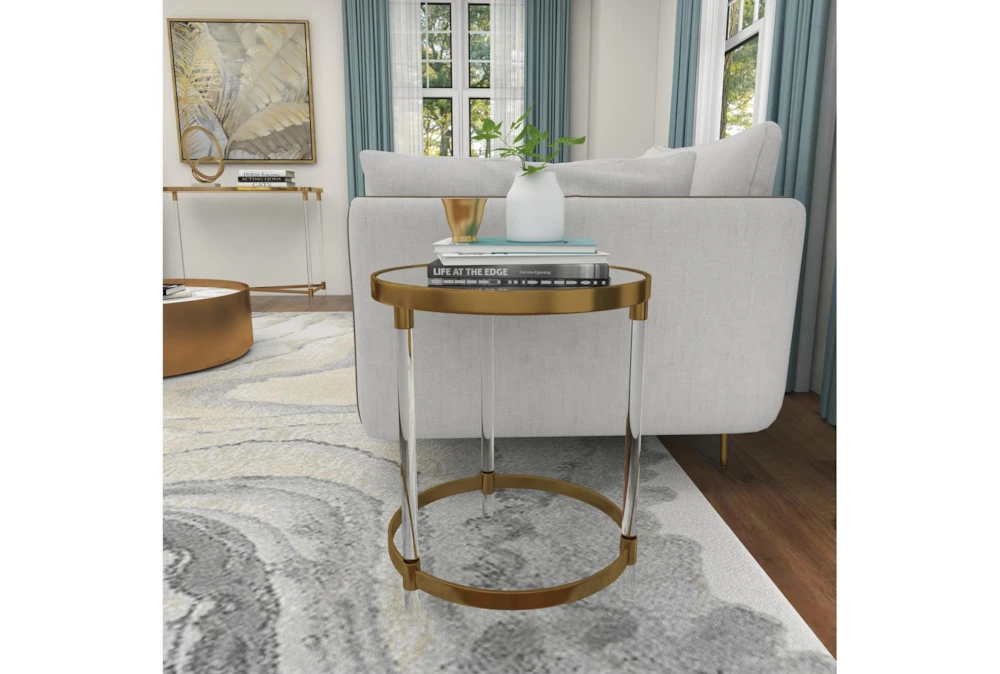 19" Modern Round Mirrored Accent Table 9 19" Modern Round Mirrored Accent Table - Image 9