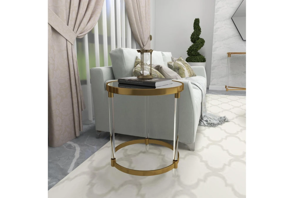19" Modern Round Mirrored Accent Table 12 19" Modern Round Mirrored Accent Table - Image 12