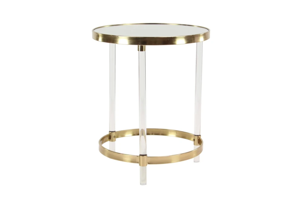 19" Modern Round Mirrored Accent Table 1 19" Modern Round Mirrored Accent Table