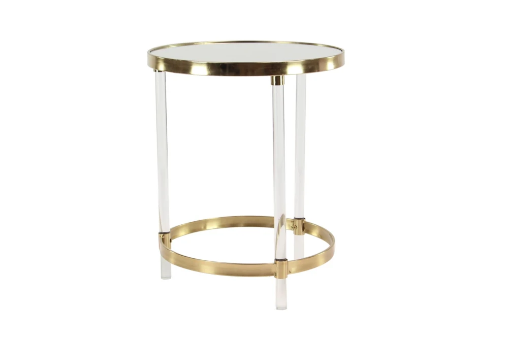 19" Modern Round Mirrored Accent Table 2 19" Modern Round Mirrored Accent Table - Image 2