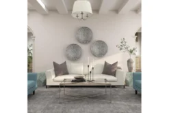 16" Shell Pentagon Faceted Multi-Color Drum Accent Table -Home Furniture 270020 multicolor mother of pearl accent table room 95