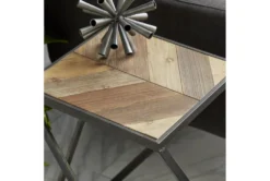 Geometric Wood And Metal Accent Tables-Set Of 2 12 Geometric Wood And Metal Accent Tables-Set Of 2 -Home Furniture 270023 brown wood accent table detail 44
