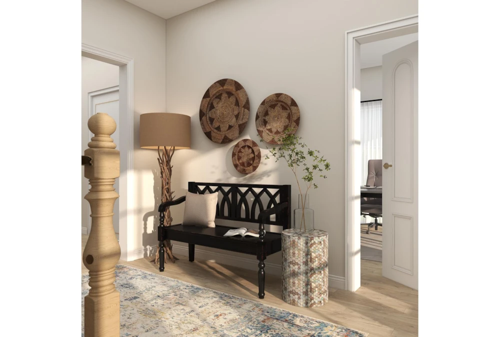 14" Round End Table With Freshwater Pearl Shell Honeycomb Inlay - Image 13