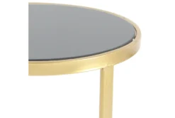 Metallic Gold And Black Nesting Accent Tables-Set Of 3 -Home Furniture 270029 gold metal accent table detail 44