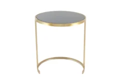 Metallic Gold And Black Nesting Accent Tables-Set Of 3 -Home Furniture 270029 gold metal accent table material 76