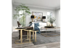 Metallic Gold And Black Nesting Accent Tables-Set Of 3 -Home Furniture 270029 gold metal accent table room 86