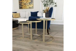 Metallic Gold And Black Nesting Accent Tables-Set Of 3 -Home Furniture 270029 gold metal accent table room 90
