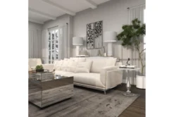 20" Round Silver And Marble Pedestal Accent Table -Home Furniture 270032 white marble accent table room 93