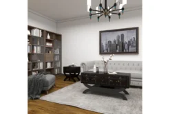 Traditional Espresso Brown Wood & Leather End Table With Drawer, Buckles & Decorative Studs -Home Furniture 270035 brown mdf accent table room 94