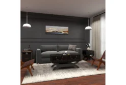 Traditional Espresso Brown Wood & Leather End Table With Drawer, Buckles & Decorative Studs -Home Furniture 270035 brown mdf accent table room 95