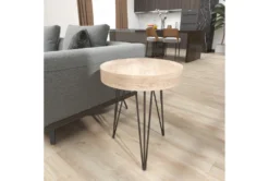 20" Modern Wood And Iron Round Accent Table -Home Furniture 270039 brown mdf accent table room 91