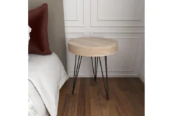 20" Modern Wood And Iron Round Accent Table -Home Furniture 270039 brown mdf accent table room 92