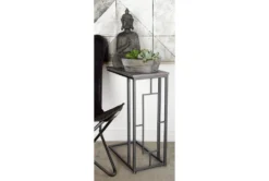 Contemporary Stained Iron And Mdf Wood Rectangular Accent Table -Home Furniture 270040 grey metal accent table room 85