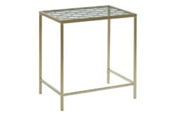 Metallic Gold Metal & Glass Nesting Accent Tables With Quatrefoil Grid Pattern-Set Of 3 22 Metallic Gold Metal & Glass Nesting Accent Tables With Quatrefoil Grid Pattern-Set Of 3 -Home Furniture 270046 gold metal accent table back 82