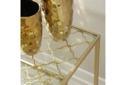 Metallic Gold Metal & Glass Nesting Accent Tables With Quatrefoil Grid Pattern-Set Of 3 20 Metallic Gold Metal & Glass Nesting Accent Tables With Quatrefoil Grid Pattern-Set Of 3 -Home Furniture 270046 gold metal accent table detail 44
