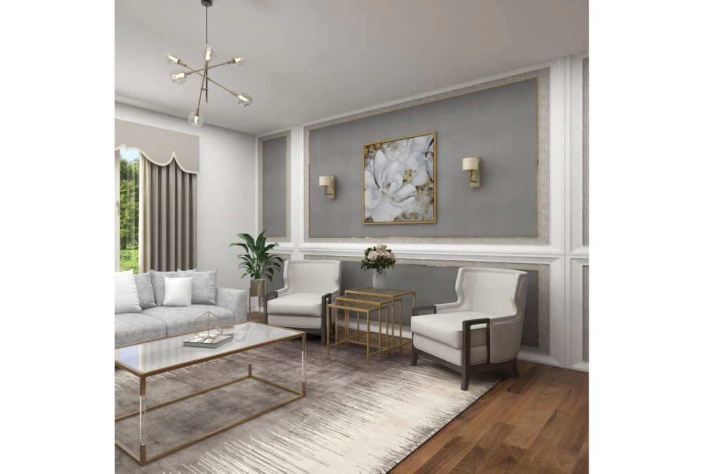 Metallic Gold Metal & Glass Nesting Accent Tables With Quatrefoil Grid Pattern-Set Of 3 8 Metallic Gold Metal & Glass Nesting Accent Tables With Quatrefoil Grid Pattern-Set Of 3 - Image 8