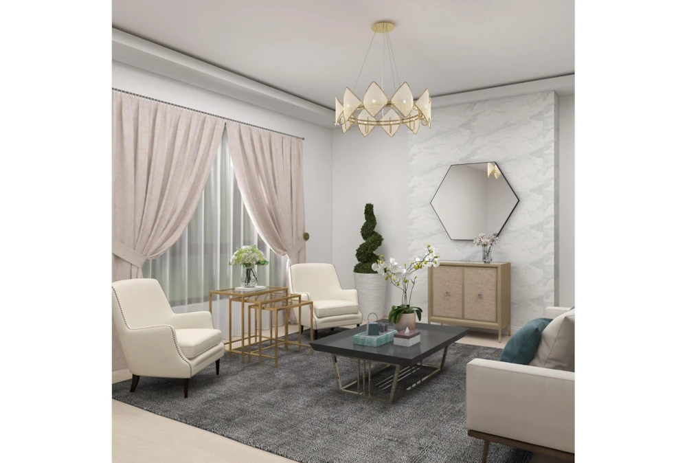 Metallic Gold Metal & Glass Nesting Accent Tables With Quatrefoil Grid Pattern-Set Of 3 17 Metallic Gold Metal & Glass Nesting Accent Tables With Quatrefoil Grid Pattern-Set Of 3 - Image 17