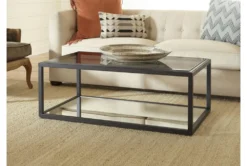 Ellis Glass Coffee Table With Storage -Home Furniture 270203 black glass coffee table room 86