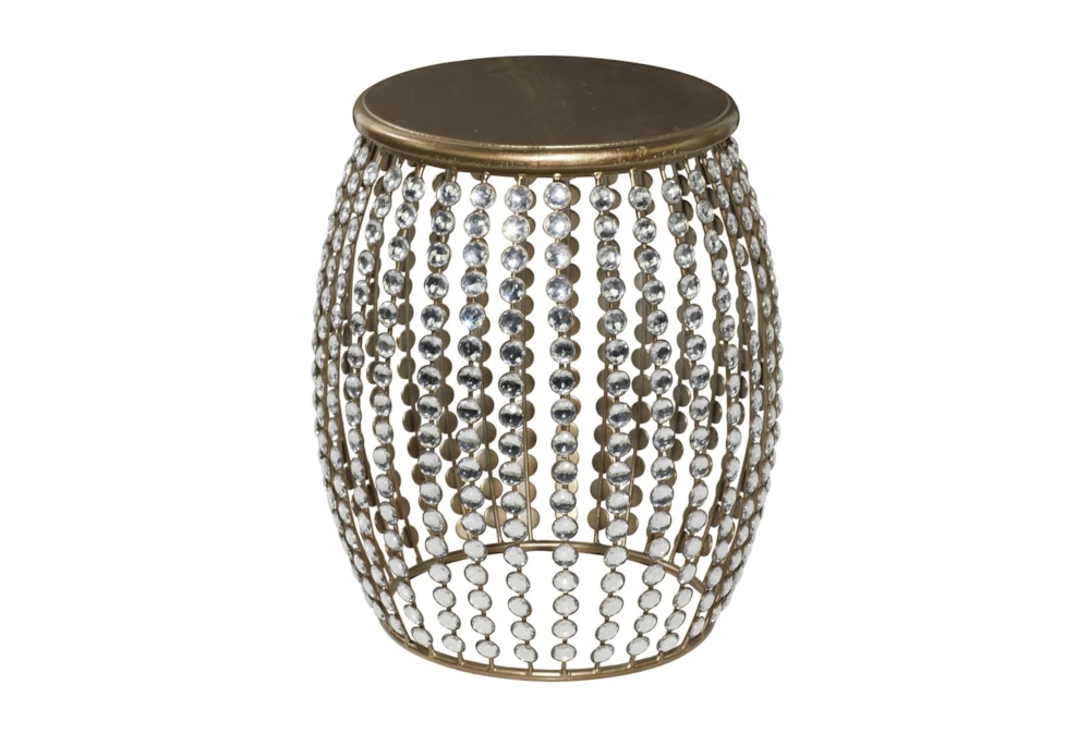 16" Silver Bead And Wood Accent Table 5 16" Silver Bead And Wood Accent Table - Image 5