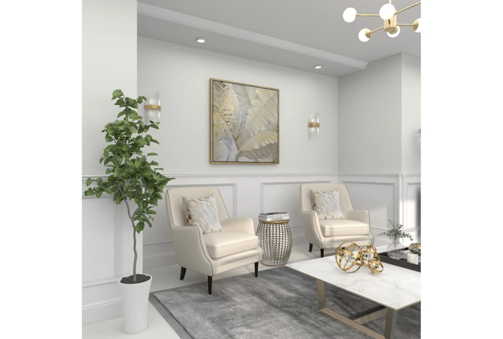 16" Silver Bead And Wood Accent Table 13 16" Silver Bead And Wood Accent Table - Image 13