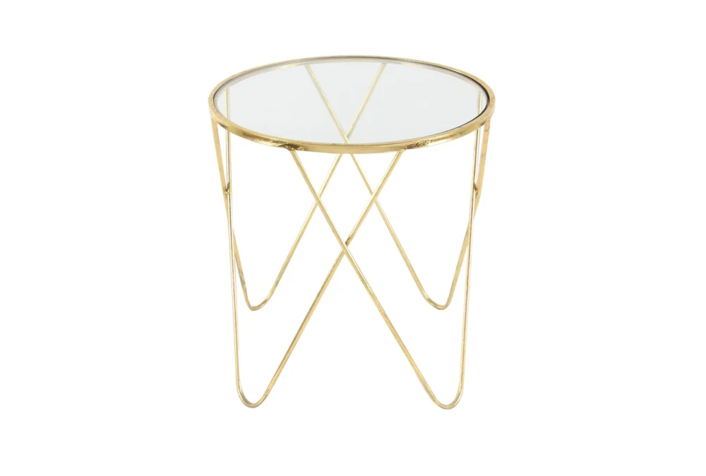Contemporary Geometric Gold Accent Tables-Set Of 3 2 Contemporary Geometric Gold Accent Tables-Set Of 3 - Image 2