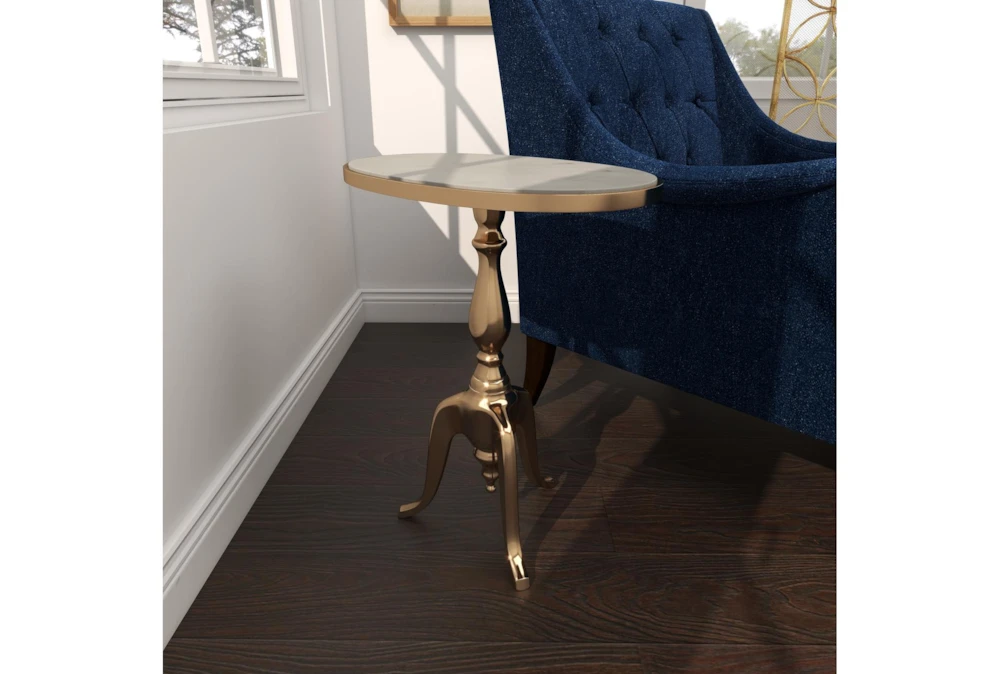 Traditional Aluminum And Stone Accent Table 9 Traditional Aluminum And Stone Accent Table - Image 9