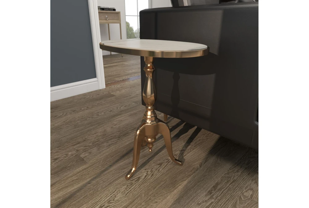 Traditional Aluminum And Stone Accent Table 11 Traditional Aluminum And Stone Accent Table - Image 11