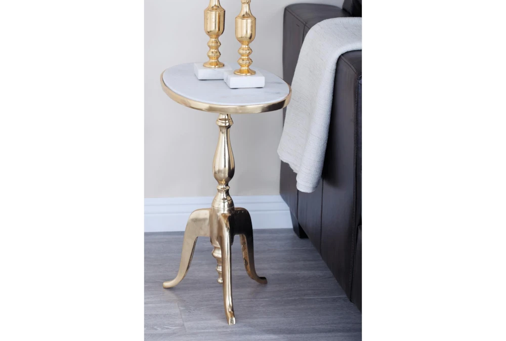 Traditional Aluminum And Stone Accent Table 3 Traditional Aluminum And Stone Accent Table - Image 3