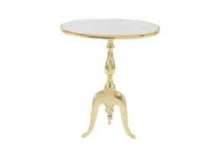 Traditional Aluminum And Stone Accent Table