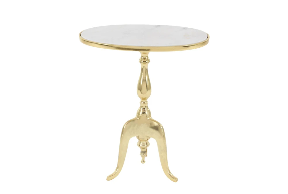 Traditional Aluminum And Stone Accent Table 1 Traditional Aluminum And Stone Accent Table
