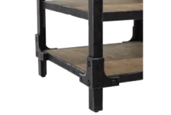 Industrial 3-Tiered Bracketed Wooden End Table 17 Industrial 3-Tiered Bracketed Wooden End Table -Home Furniture 270326 brown wood accent table detail 44