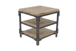 Industrial 3-Tiered Bracketed Wooden End Table 19 Industrial 3-Tiered Bracketed Wooden End Table -Home Furniture 270326 brown wood accent table material 76
