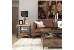 Industrial 3-Tiered Bracketed Wooden End Table 21 Industrial 3-Tiered Bracketed Wooden End Table -Home Furniture 270326 brown wood accent table room 88