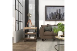 Industrial 3-Tiered Bracketed Wooden End Table 27 Industrial 3-Tiered Bracketed Wooden End Table -Home Furniture 270326 brown wood accent table room 94