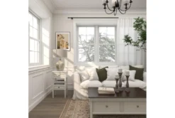 Matte White Wooden End Table With Drawers -Home Furniture 270330 white wood accent table room 87