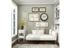 Matte White Wooden End Table With Drawers -Home Furniture 270330 white wood accent table room 94