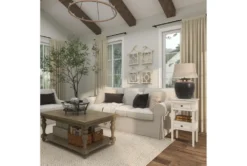 Matte White Wooden End Table With Drawers -Home Furniture 270330 white wood accent table room 95