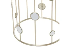 Metal And Glass Mirrored Circles End Table-Set Of 2 -Home Furniture 270334 brown wood accent table detail 44