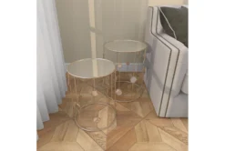 Metal And Glass Mirrored Circles End Table-Set Of 2 -Home Furniture 270334 gold metal accent table room 91